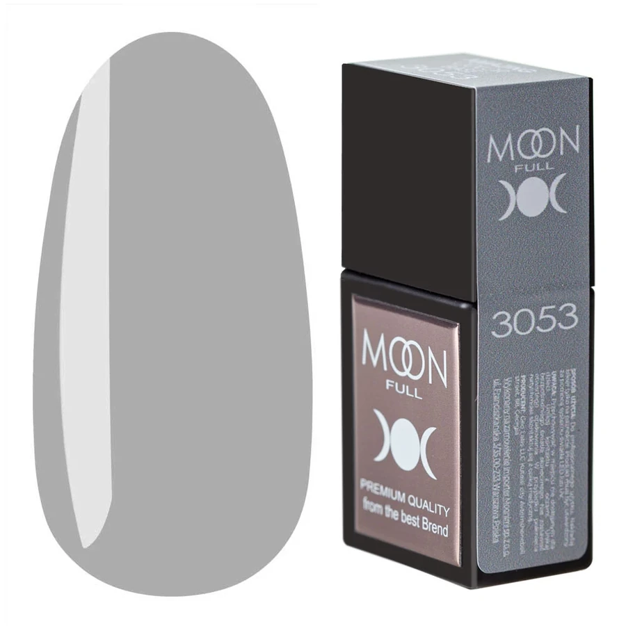 Кольорова база для гель-лаку MOON FULL Amazing Color Base №3053 сіро-блакитний, емаль 12 мл