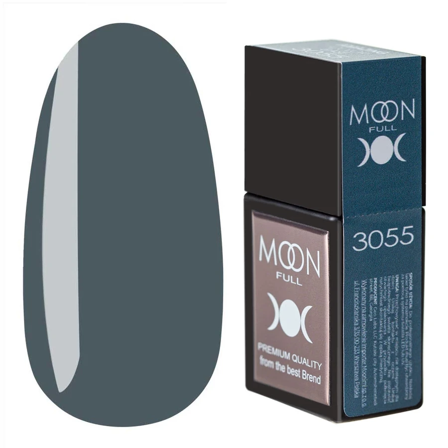 Кольорова база для гель-лаку MOON FULL Amazing Color Base №3055 лазурний, емаль 12 мл