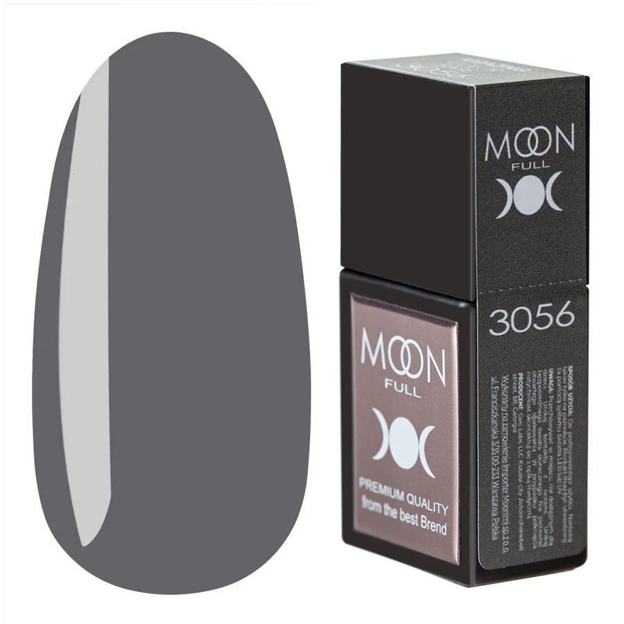 Кольорова база для гель-лаку MOON FULL Amazing Color Base №3056 сірий, емаль 12 мл