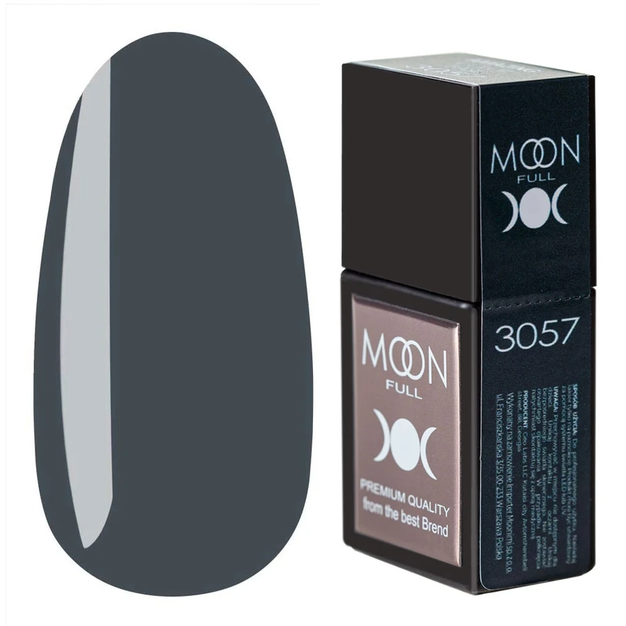 Кольорова база для гель-лаку MOON FULL Amazing Color Base №3057 сіро-зелений, емаль 12 мл
