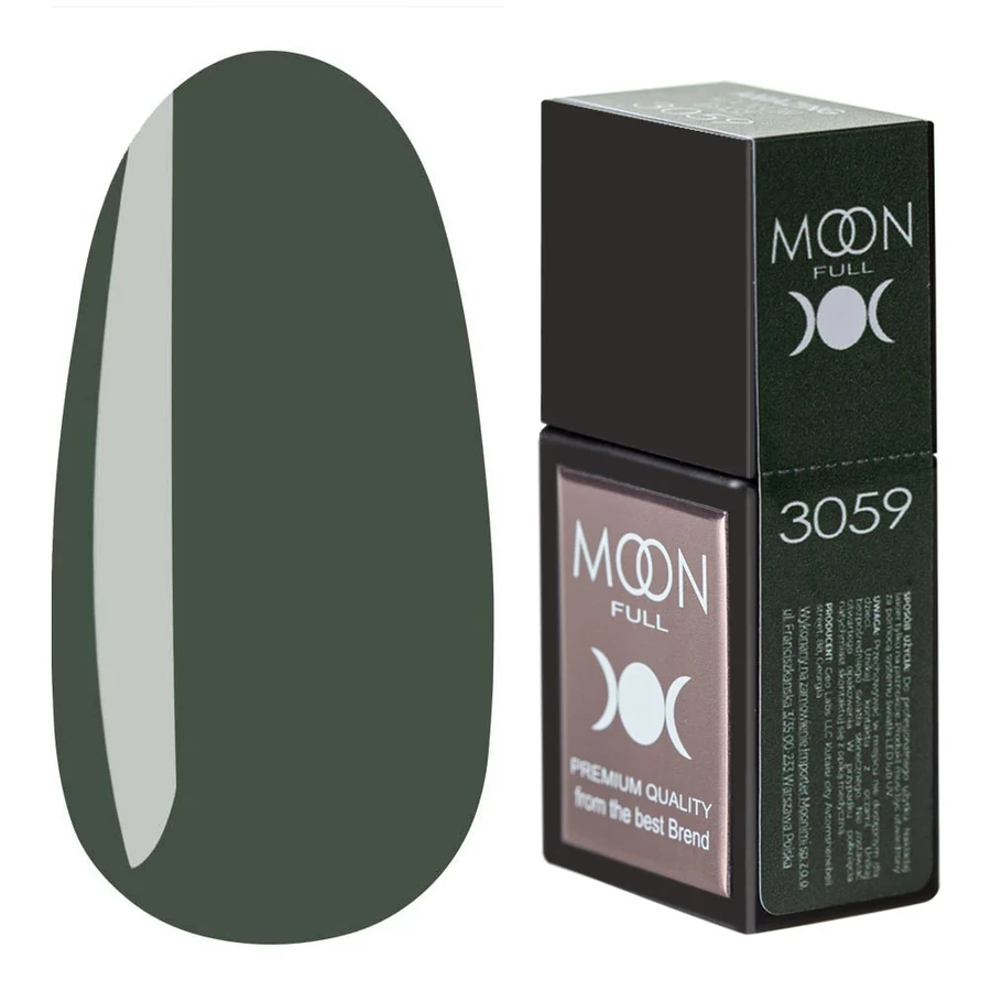 Кольорова база для гель-лаку MOON FULL Amazing Color Base №3059 свтілий зелений, емаль 12 мл