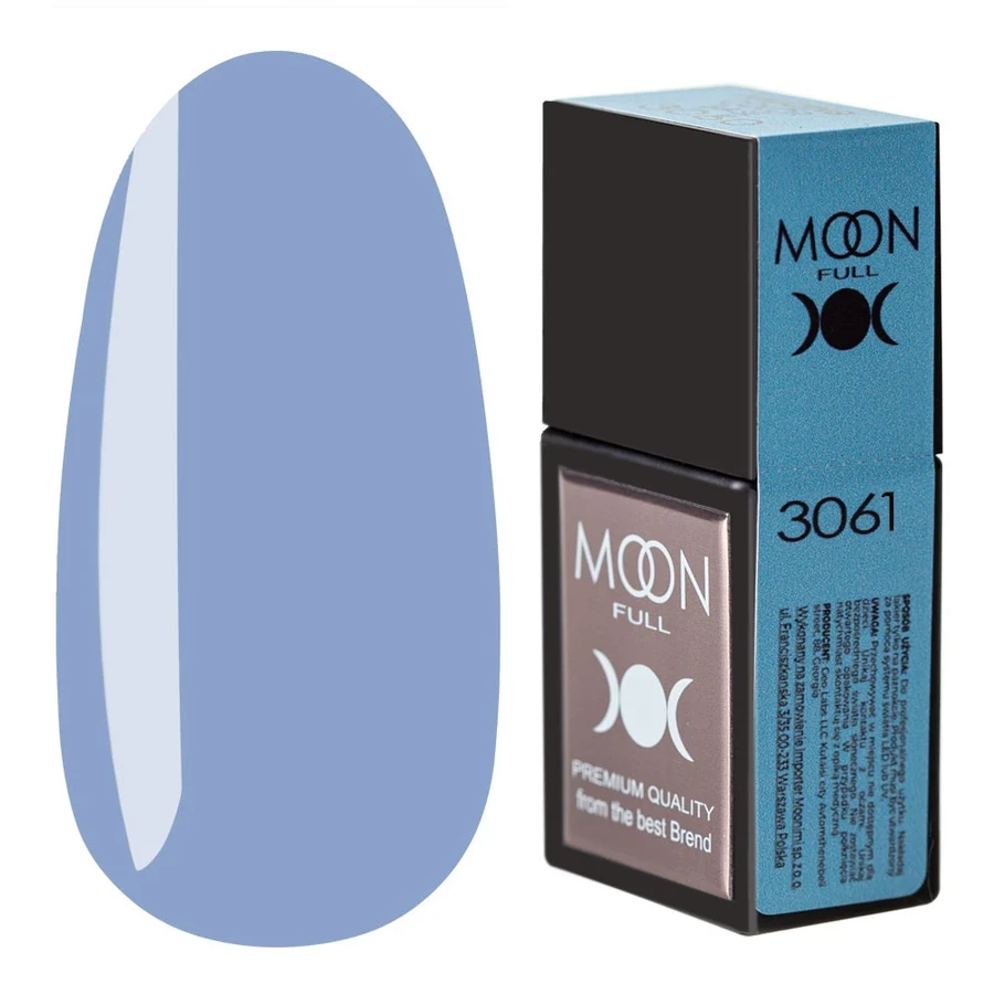 Кольорова база для гель-лаку MOON FULL Amazing Color Base №3061 блакитний, емаль 12 мл
