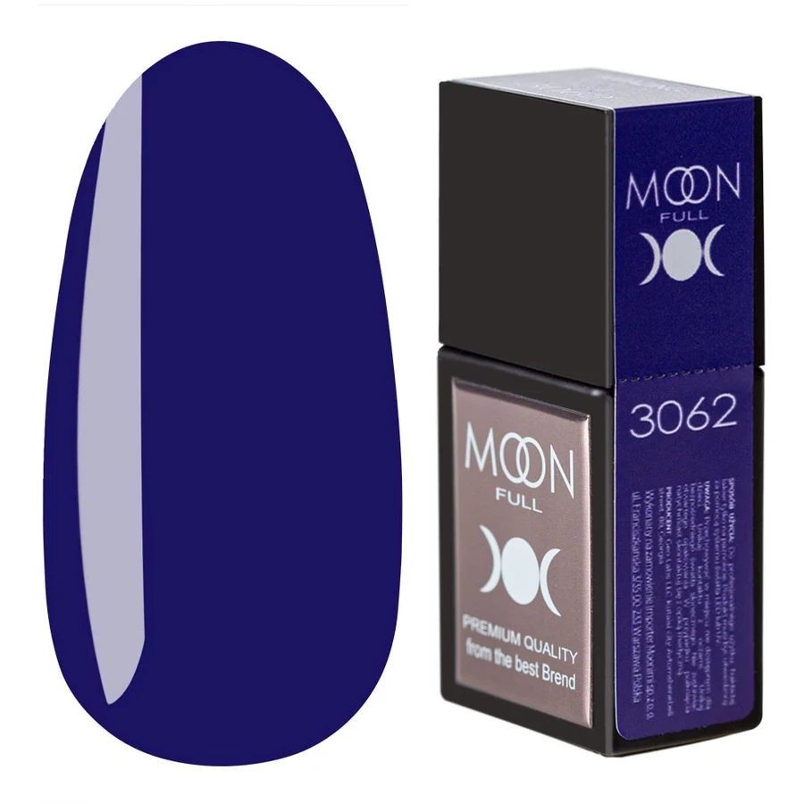 Кольорова база для гель-лаку MOON FULL Amazing Color Base №3062 синій, емаль 12 мл