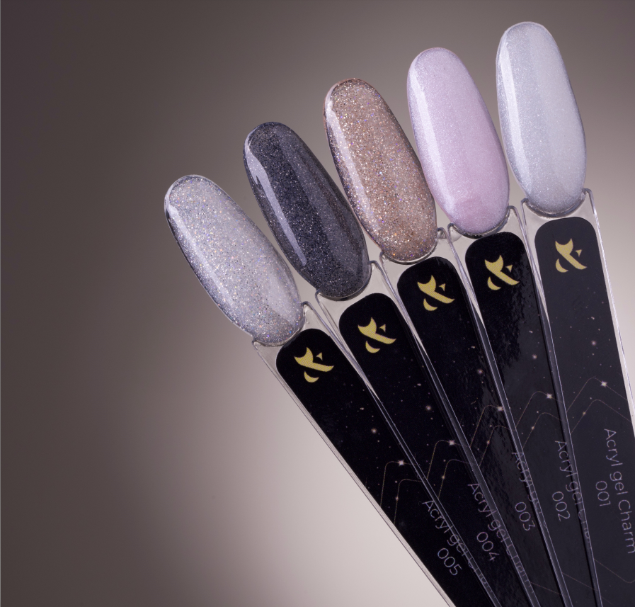 Акрилгель FOX Acryl Gel Charm 004 Graphite графітовий, середній шиммер з легким світловідбиваючим ефектом 15 мл