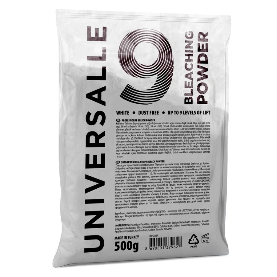 Освітлююча пудра для волосся UNIVERSALLE 9 Bleaching Powder 500 г