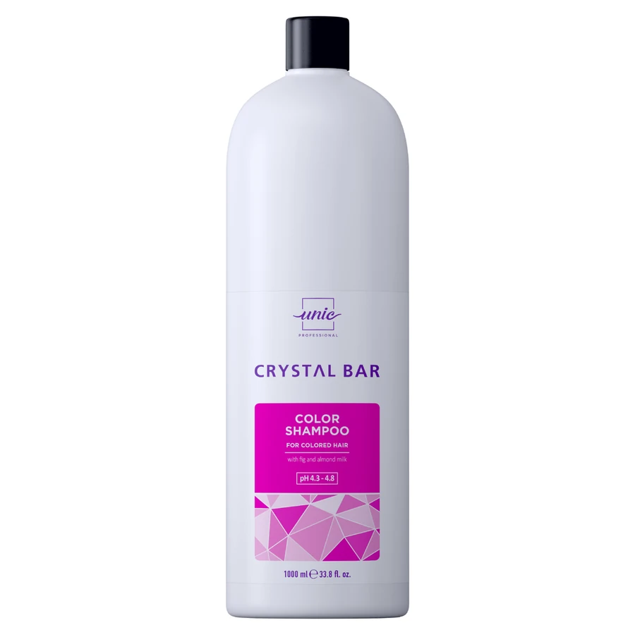 Шампунь для фарбованого волосся "Мигдаль та інжир" Unic Crystal Bar Color Shampoo for Colored Hair 1000 мл