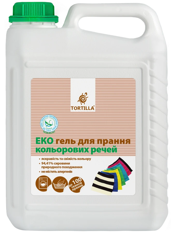 ЕКО гель для прання кольорових речей Tortilla ECO Gel for Washing Colored Items 5 л