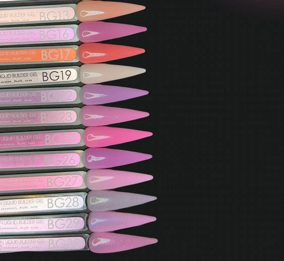 Рідкий гель для укріплення та моделювання MOON FULL Liquid Builder Gel №BG29 ніжний рожевий, з шиммером 15 мл