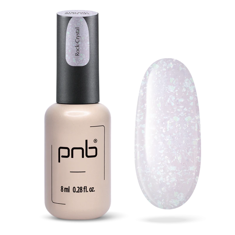 PNB Strong Iron Gel Rock-Crystal молочний, з рожевою та золотою поталлю 8 мл