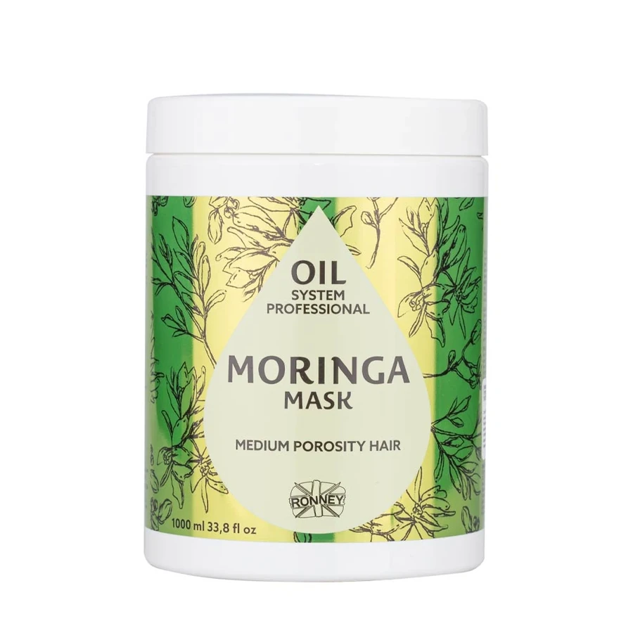 Маска для волосся з середньою пористостю "Моринга" Ronney Professional Oil System Moringa Mask 1000 мл