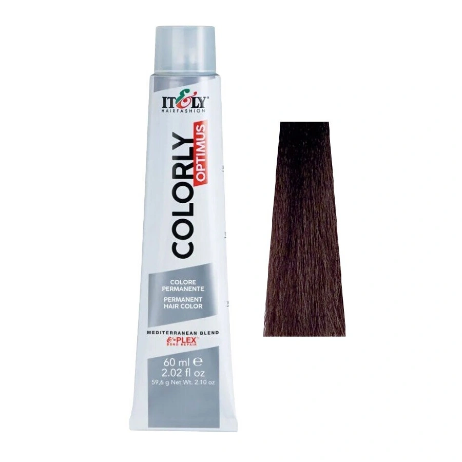 Фарба-догляд ITELY HAIRFASHION Colorly Optimus 4N Коричневий 60 мл