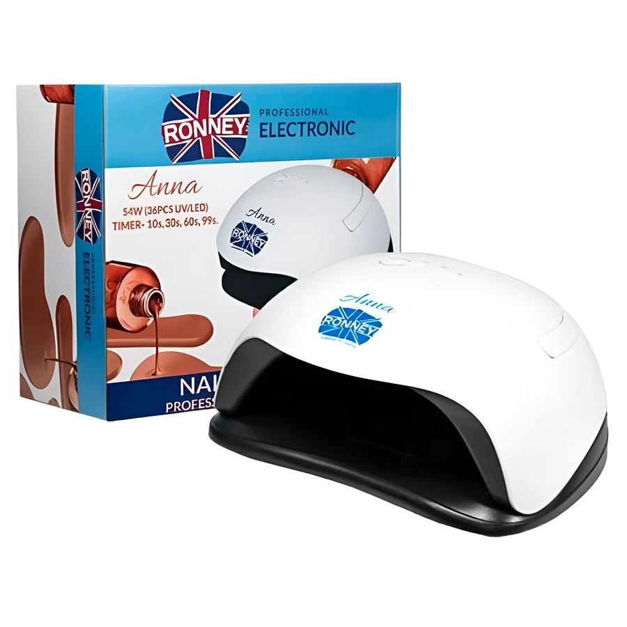 UV+LED Лампа для манікюру Ronney Nail Lamp UV+LED Anna White біла 54W