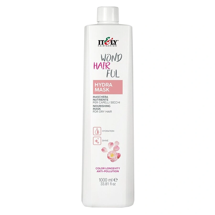 Зволожуюча та поживна маска для сухого волосся ITELY HAIRFASHION WondHairFul Hydra Mask захист кольору, анти-забруднення 1000 мл