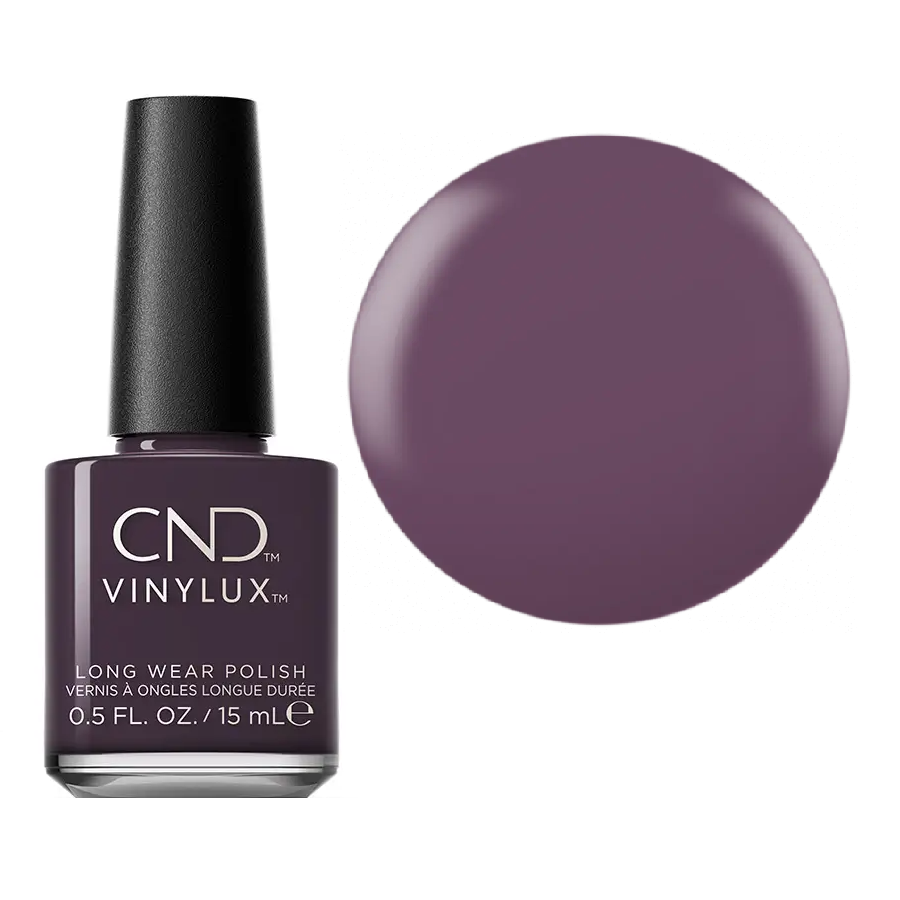 Лак для нігтів CND VINYLUX 430 Mulberry Tart пурпурово-сірий, емаль 15 мл