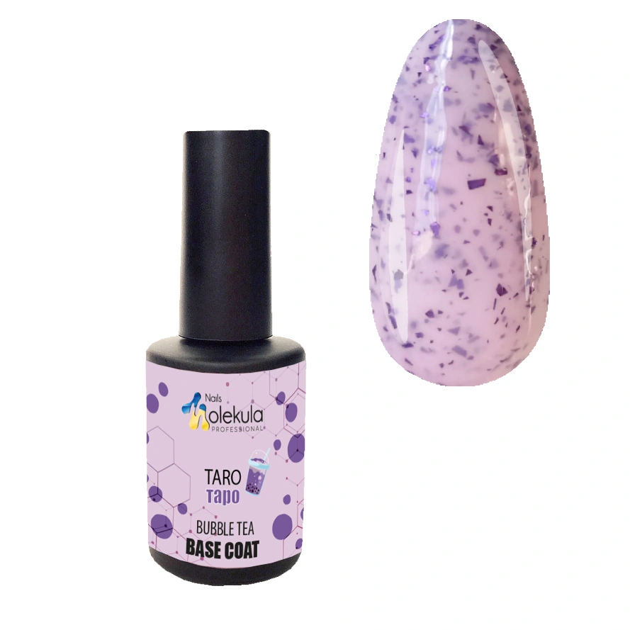 Камуфлююча база "Таро" Molekula Camouflage Base Bubble Tea Taro молочний, з бузковою фольгою 12 мл