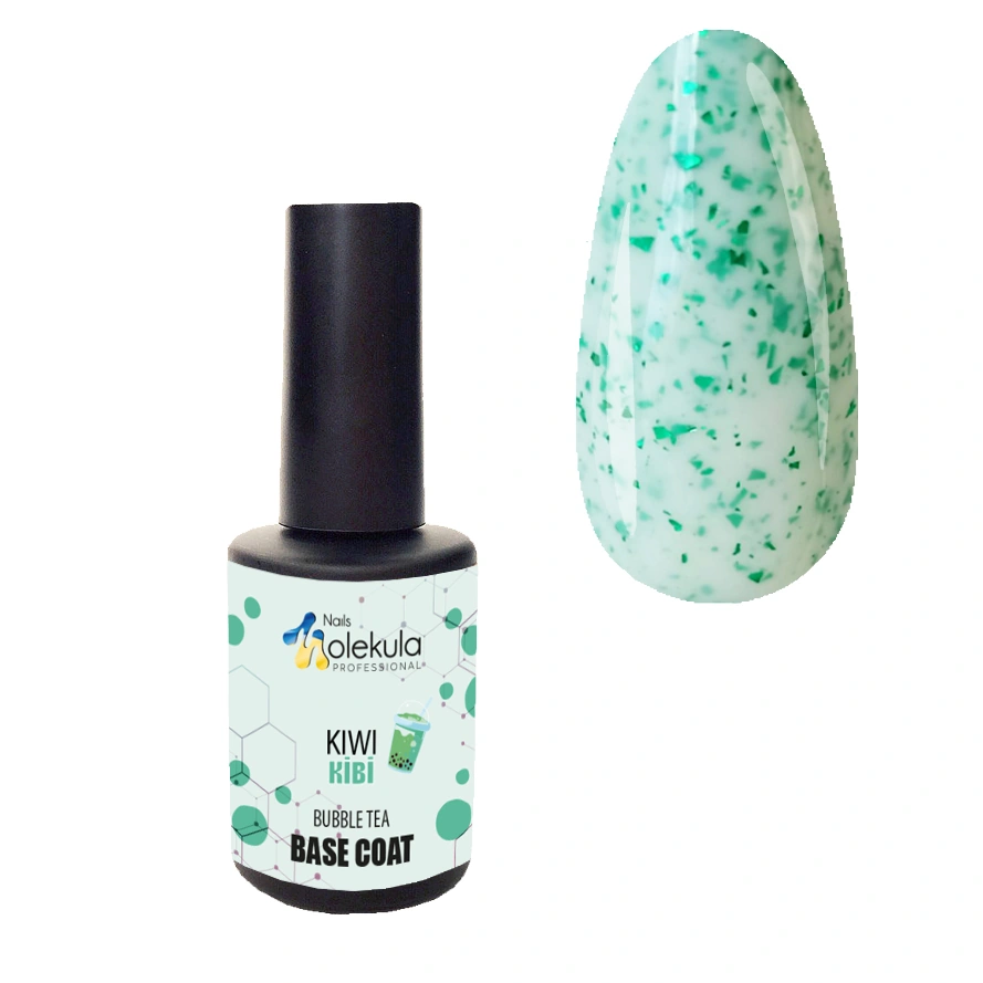Камуфлююча база "Ківі" Molekula Camouflage Base Bubble Tea Kiwi молочний, з зеленою фольгою 12 мл
