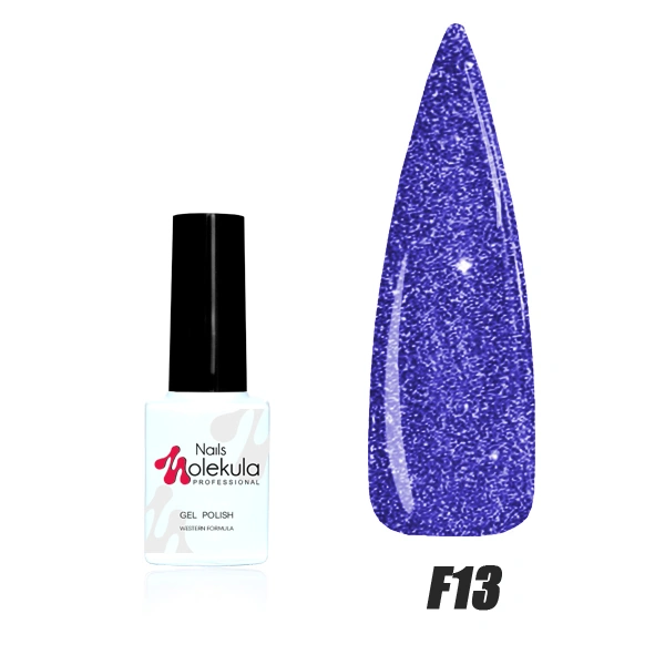 Гель-лак Molekula Flash Effect №F13 синій, світловідбивний 6 мл