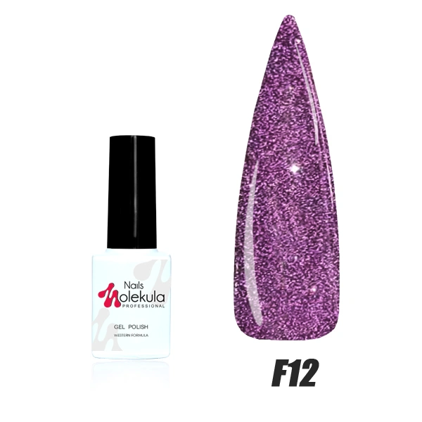Гель-лак Molekula Flash Effect №F12 фіолетовий, світловідбивний 6 мл