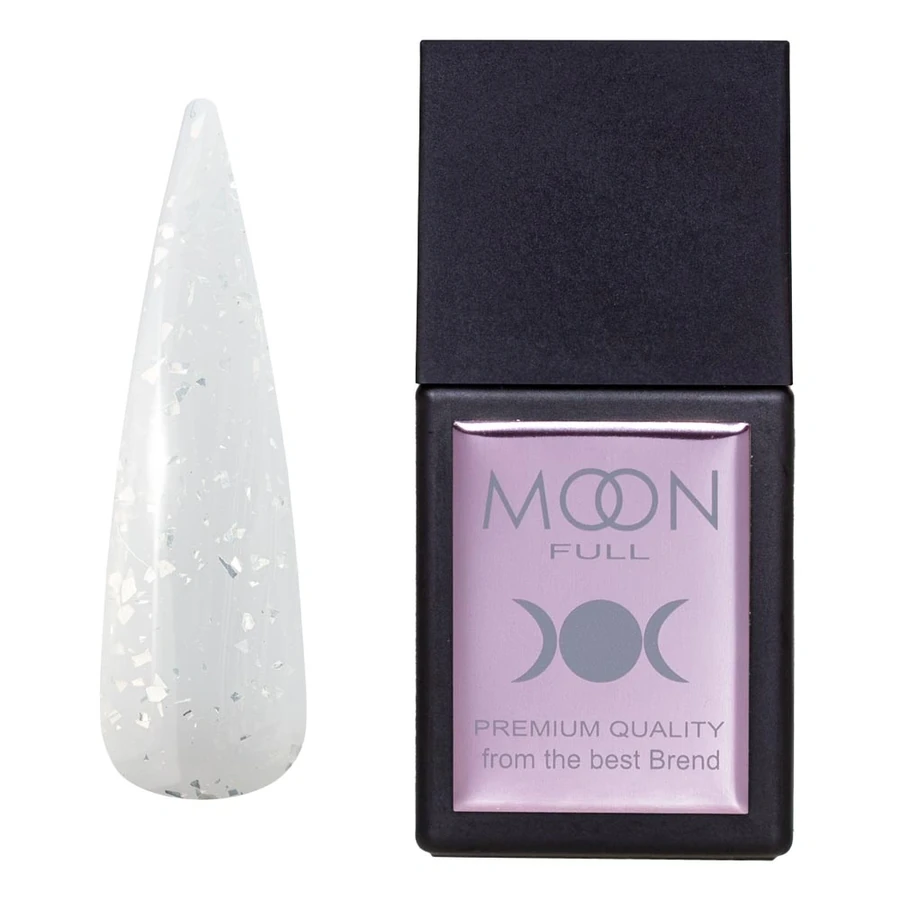 Кольорова база MOON FULL Amazing Color Potal Base №3090 молочний, зі срібною поталлю 12 мл