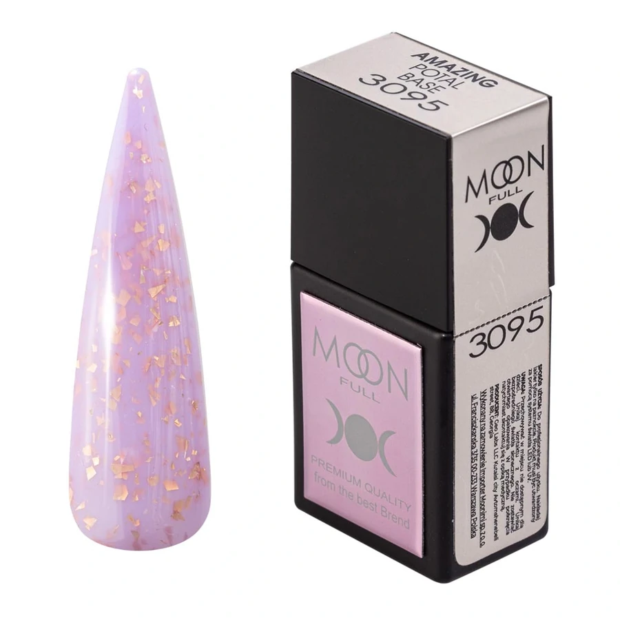 Кольорова база MOON FULL Amazing Color Potal Base №3095 бузковий, з рожевою поталлю 12 мл