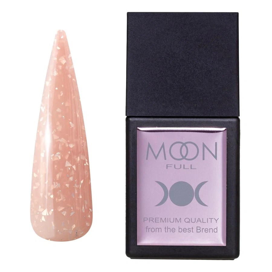 Кольорова база MOON FULL Amazing Color Potal Base №3096 персиковий, з персиковою поталлю 12 мл