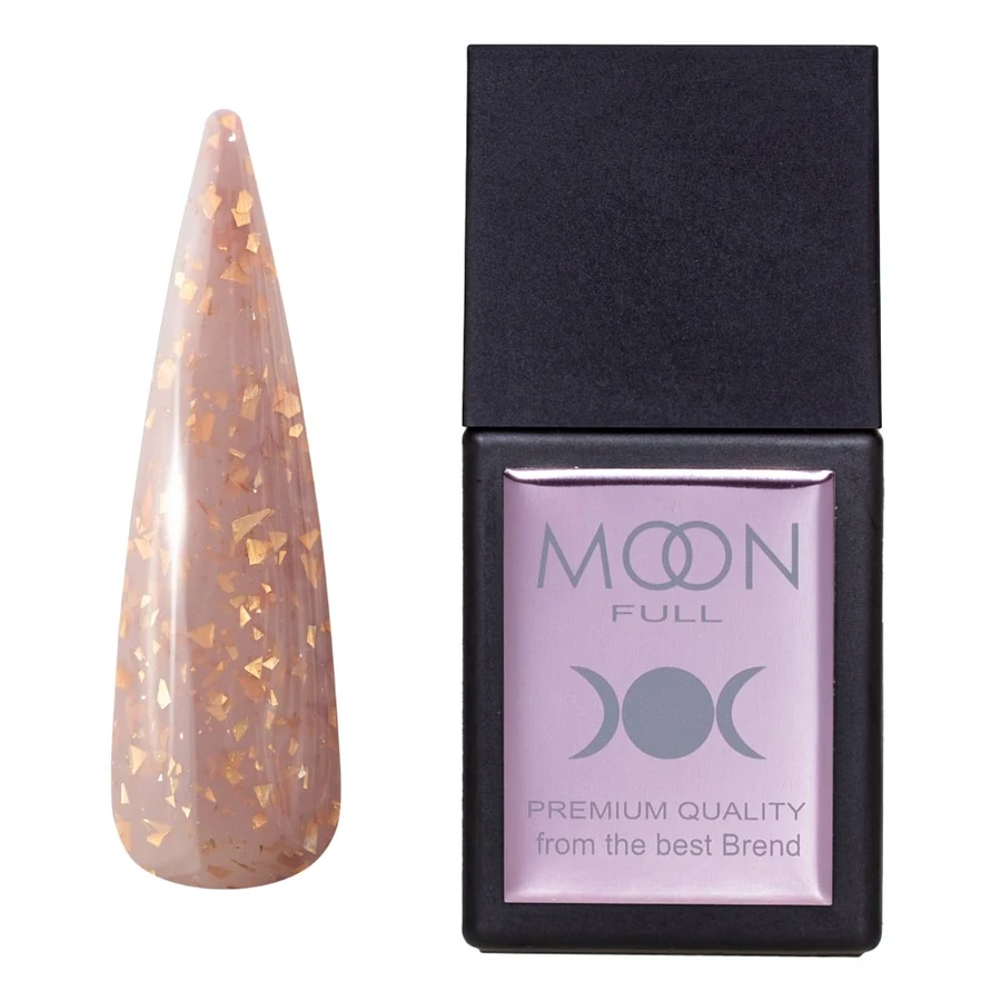 Кольорова база MOON FULL Amazing Color Potal Base №3097 бежевий, з золотою поталлю 12 мл