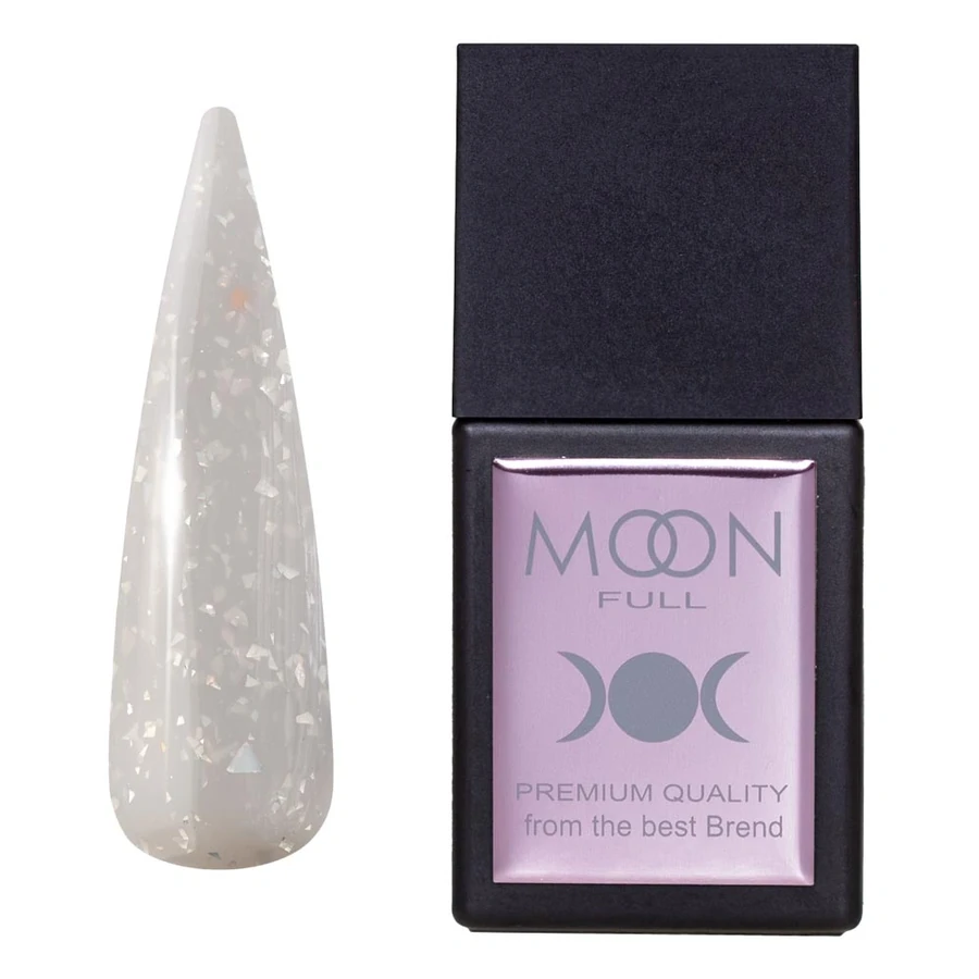 Кольорова база MOON FULL Amazing Color Potal Base №3100 білий, зі срібною поталлю 12 мл