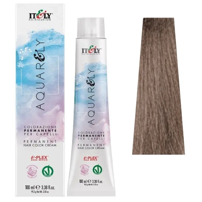 Фарба для волосся ITELY HAIRFASHION Aquarely Permanent Hair Color Cream 8NF Світло-русявий холодний натуральний 100 мл