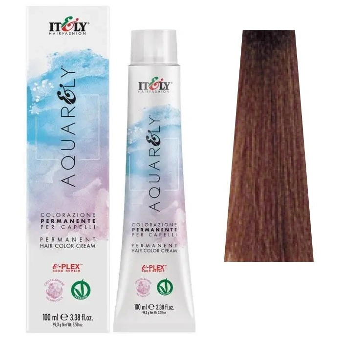Фарба для волосся ITELY HAIRFASHION Aquarely Permanent Hair Color Cream 7CA Світлий карамельний блондин 100 мл