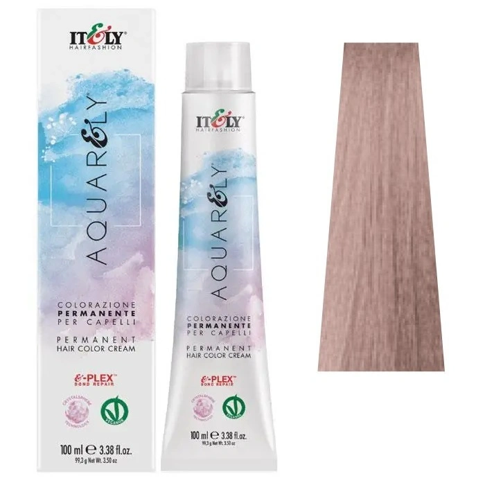Фарба для волосся ITELY HAIRFASHION Aquarely Permanent Hair Color Cream 9PC Дуже світлий перлинний попелястий блондин 100 мл