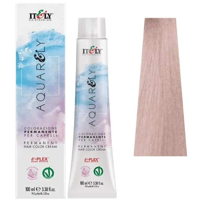 Фарба для волосся ITELY HAIRFASHION Aquarely Permanent Hair Color Cream 10PC Ультра світлий перлинний попелястий блондин 100 мл