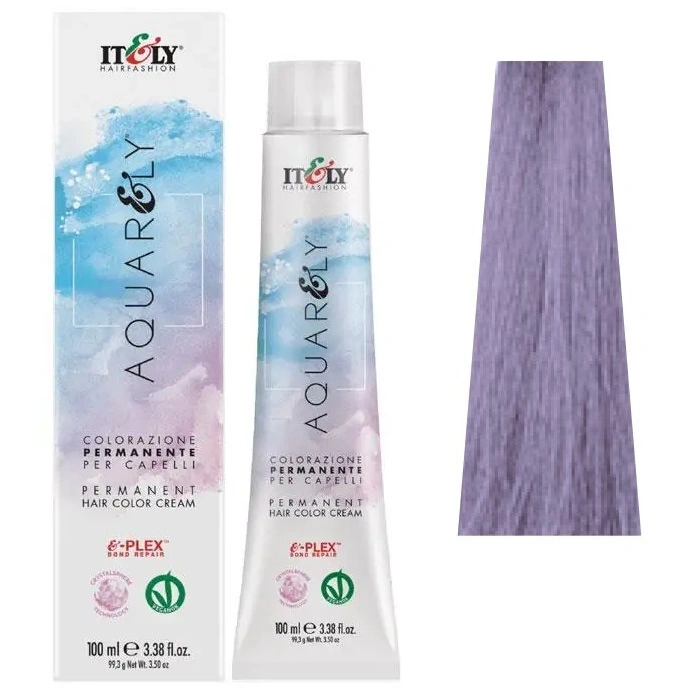 Фарба для волосся ITELY HAIRFASHION Aquarely Permanent Hair Color Cream 8L Світло-лавандовий блондин 100 мл