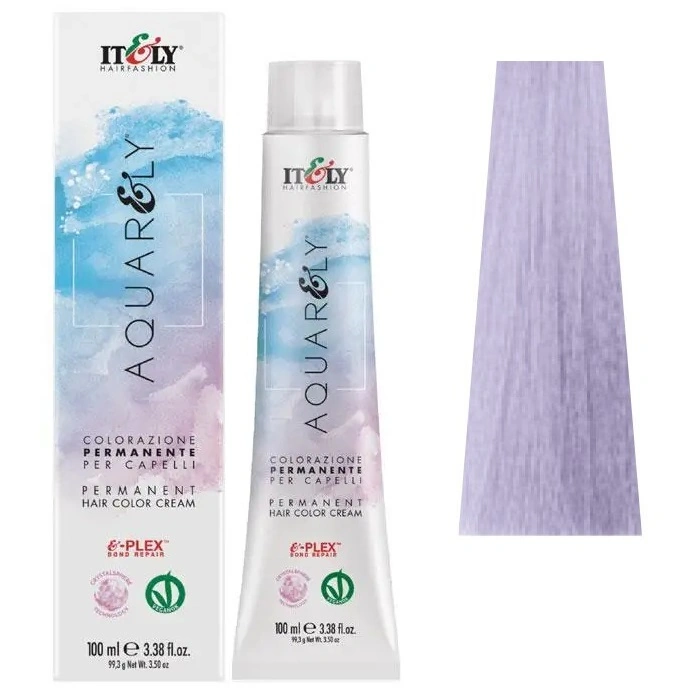 Фарба для волосся ITELY HAIRFASHION Aquarely Permanent Hair Color Cream 9L Дуже світлий лавандовий блондин 100 мл