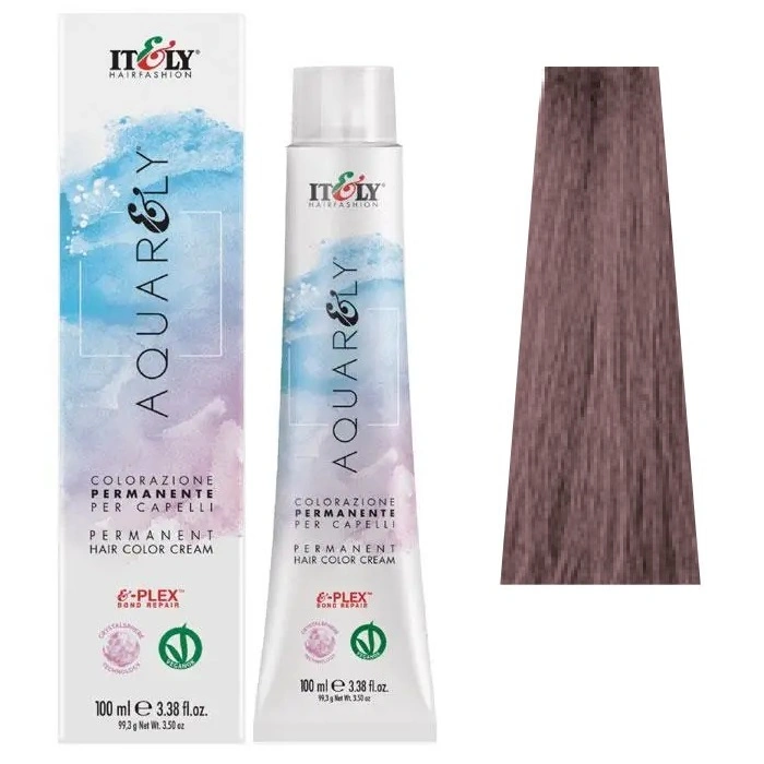 Фарба для волосся ITELY HAIRFASHION Aquarely Permanent Hair Color Cream 8CV Світло-русявий попелясто-фіолетовий 100 мл