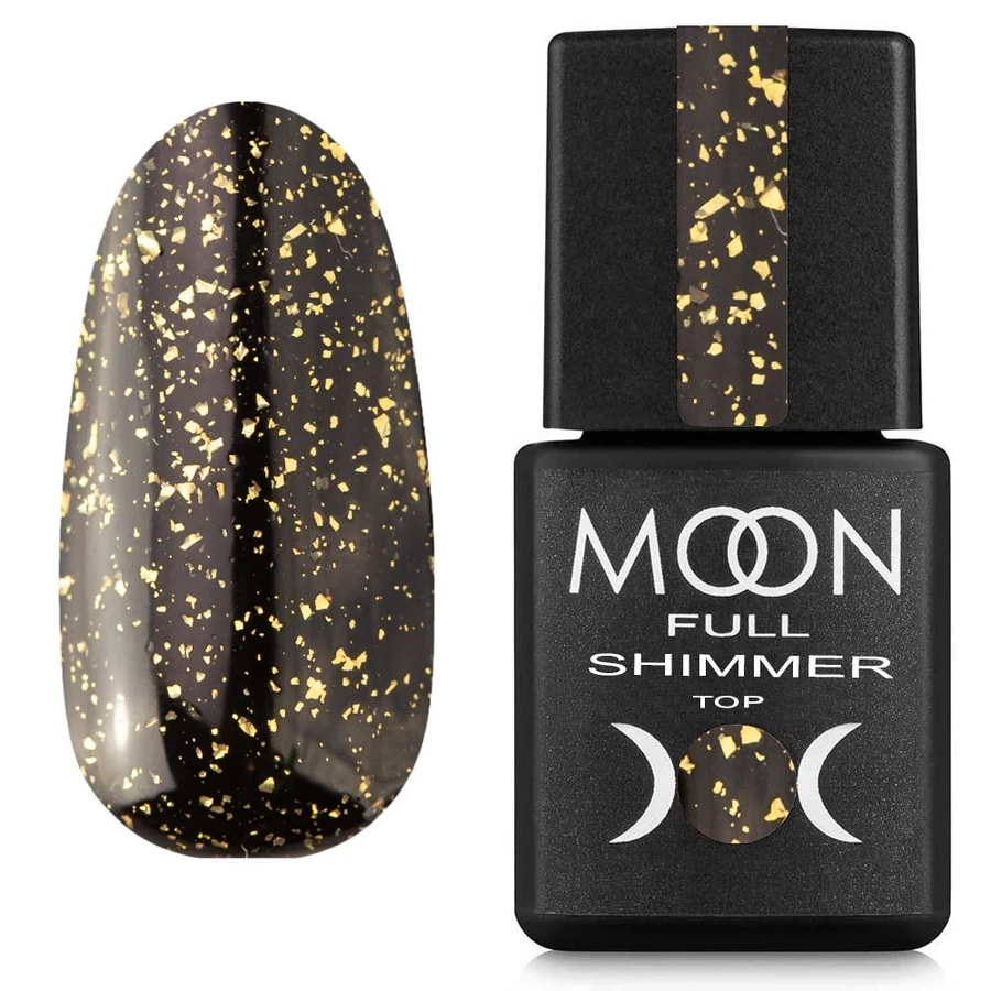 Топ без липкого шару з шиммером MOON FULL Shimmer Top Gold №1020 золото 8 мл