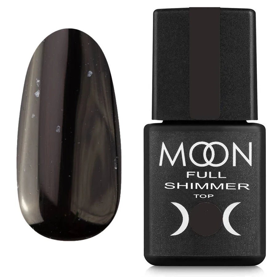 Топ без липкого шару MOON FULL Shimmer Top №1023 зі срібним шимером 8 мл