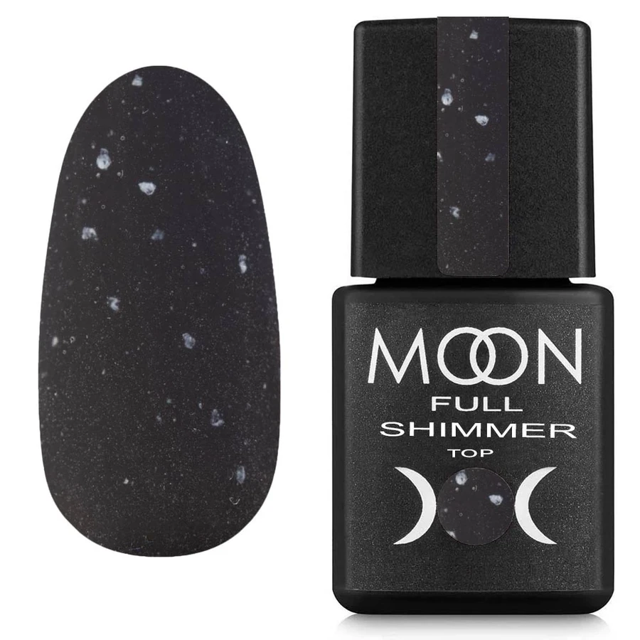 Топ без липкого шару MOON FULL Shimmer Top №1024 зі срібним шимером 8 мл