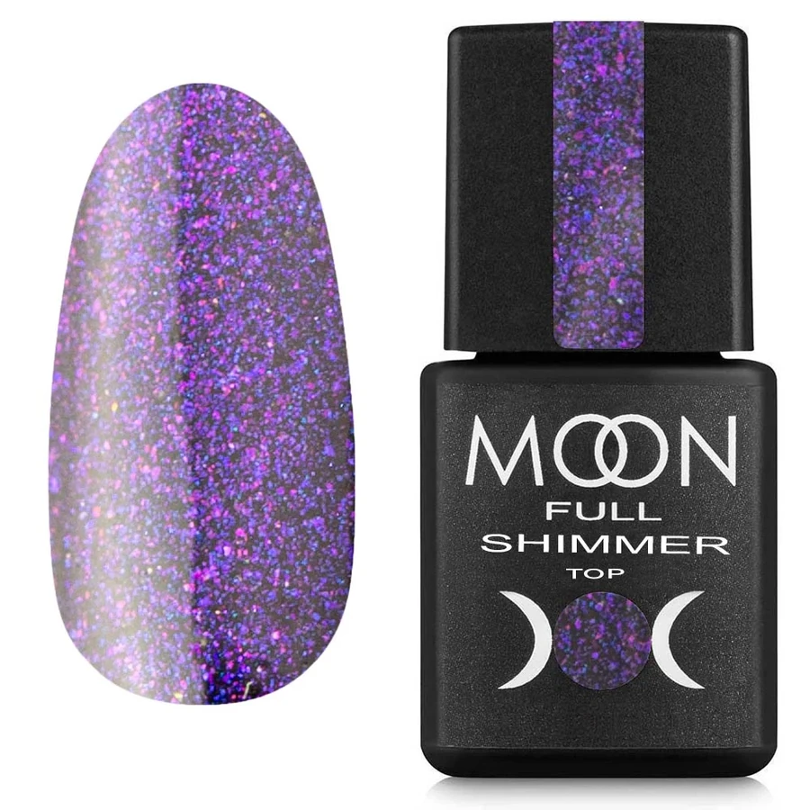 Топ без липкого шару MOON FULL Shimmer Top №1031 з фіолетовим шимером 8 мл