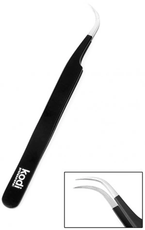 Пінцет для нарощування вій вигнутий Kodi Curved Tweezers 12 см