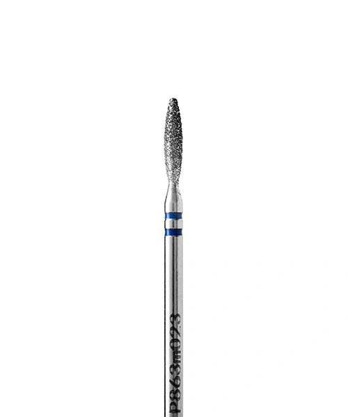 Фреза алмазна Kodi Diamond Nozzle P863m023 полум'я тупе, середній абразив, діаметр 2,3 мм, довжина робочої частини 11,0 мм