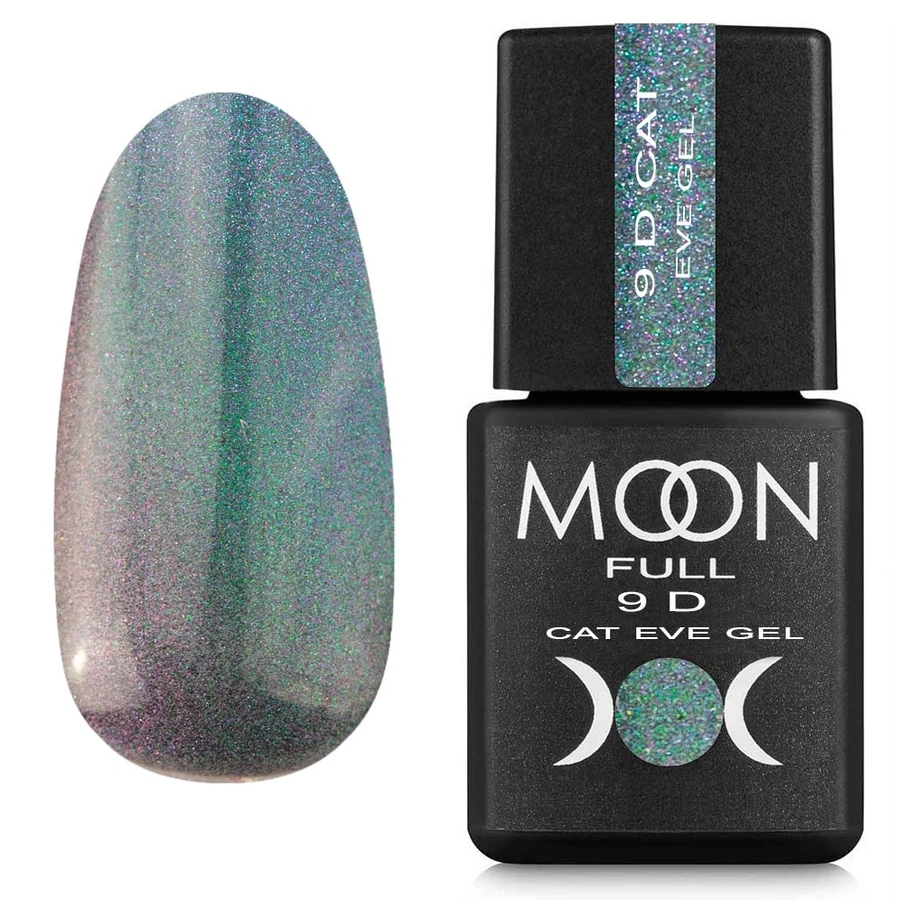 Гель-лак "Кошаче око" MOON FULL 9D Cat Eve Gel CE03 бірюзовий з шиммером, магнітний 8 мл