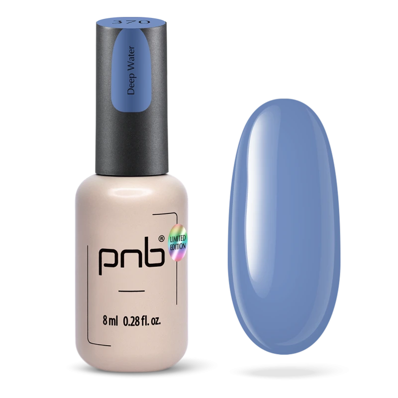 Гель-лак PNB №370 Deep Water пастельний синій, емаль 8 мл