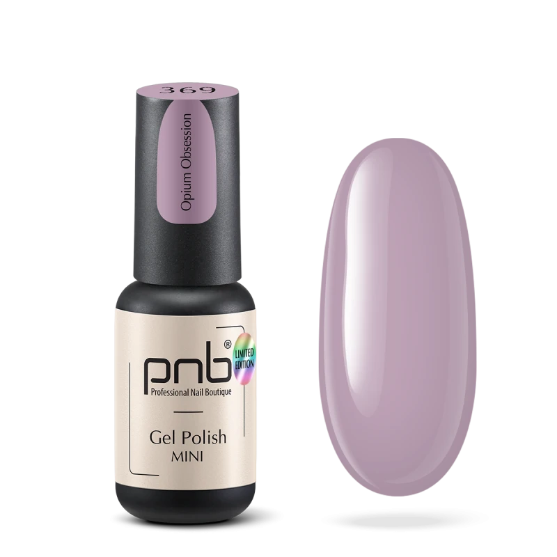 Гель-лак PNB Mini №369 Opium Obsession кремово-ліловий, емаль 4 мл