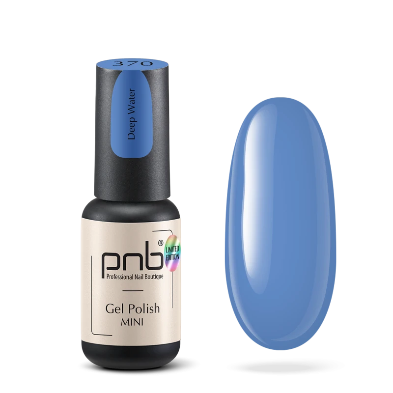 Гель-лак PNB Mini №370 Deep Water пастельний синій, емаль 4 мл