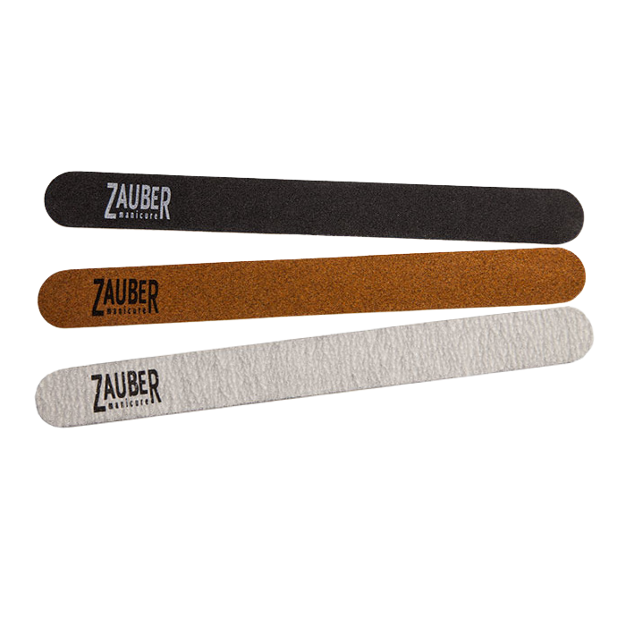 Пилочка тонка для натуральних та штучних нігтів Zauber Nail File Slim 03-012 100/180 грит в асортименті