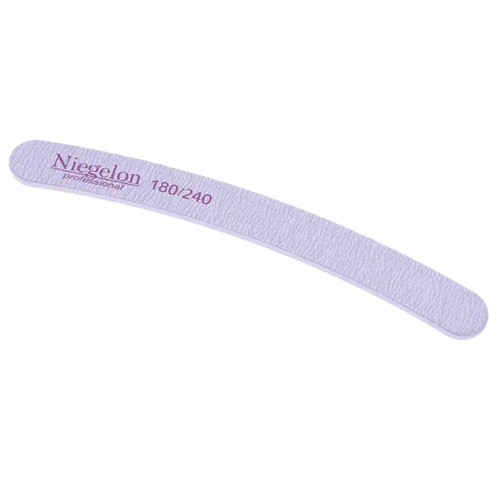 Пилка для натуральних нігтів Niegelon Nail File Banana 6-0313 180/240 грит