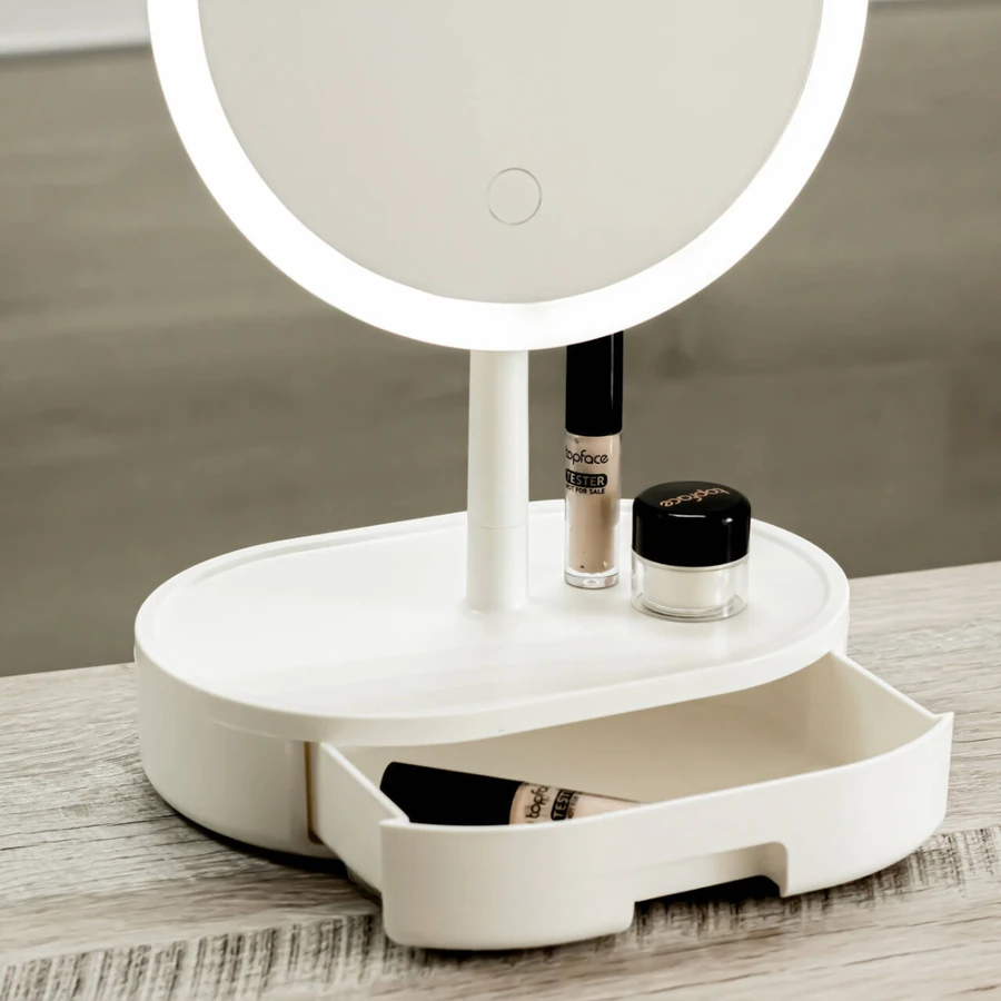 Дзеркало косметичне La Rosa LED Intelligence Fill Light Cosmetic Mirror 4484-LRN з органайзером