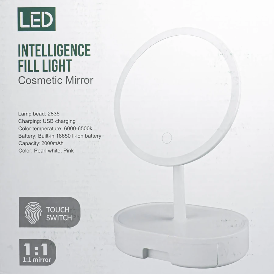 Дзеркало косметичне La Rosa LED Intelligence Fill Light Cosmetic Mirror 4484-LRN з органайзером