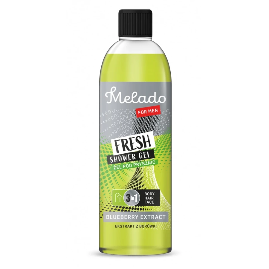 Гель для душу 3 в 1 для чоловіків Melado Fresh Shower Gel for Men Blueberry Extract з екстрактом чорниці 750 мл