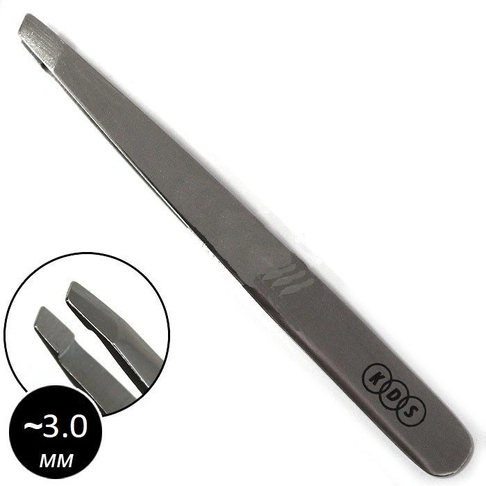Пінцет для брів скошений KDS Tweezers 1-5270 матовий